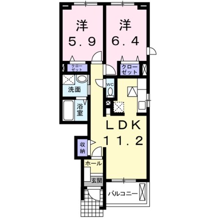 ハピネスⅠの物件間取画像